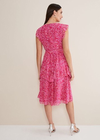 Phase Eight Breesha Floral Midaxi Dress Pink/Multicolor Australia | LE9365201